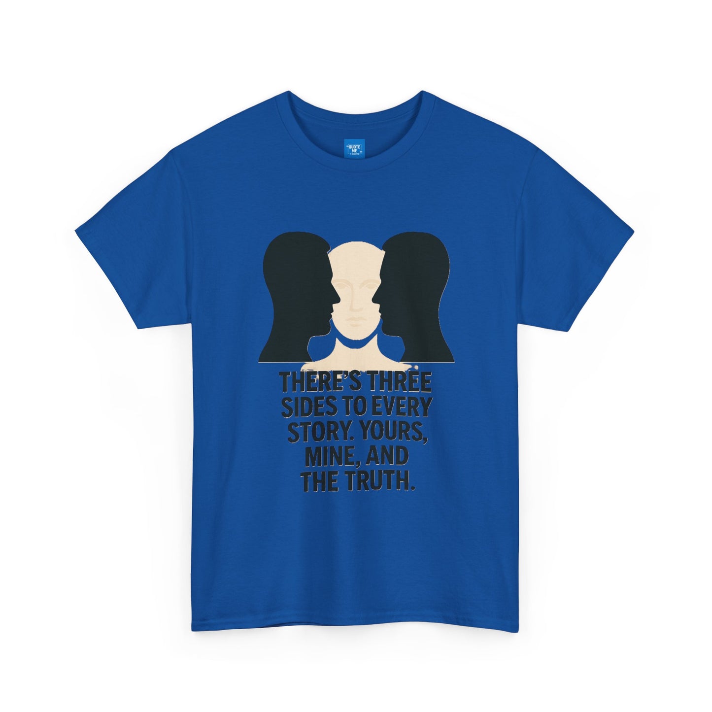 Three Sides Story Unisex Tee, Graphic T-Shirt, Philosophical Shirt, Cotton Shirt, Gift for Storyteller, Short Sleeve Top
