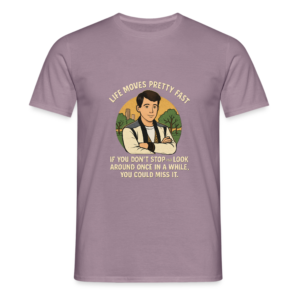Life moves pretty fast T-shirt - purple-grey