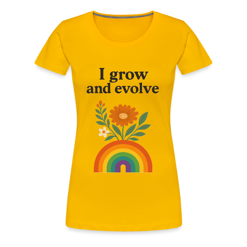 I Grow and Evolve" Statement T-shirt - sun yellow