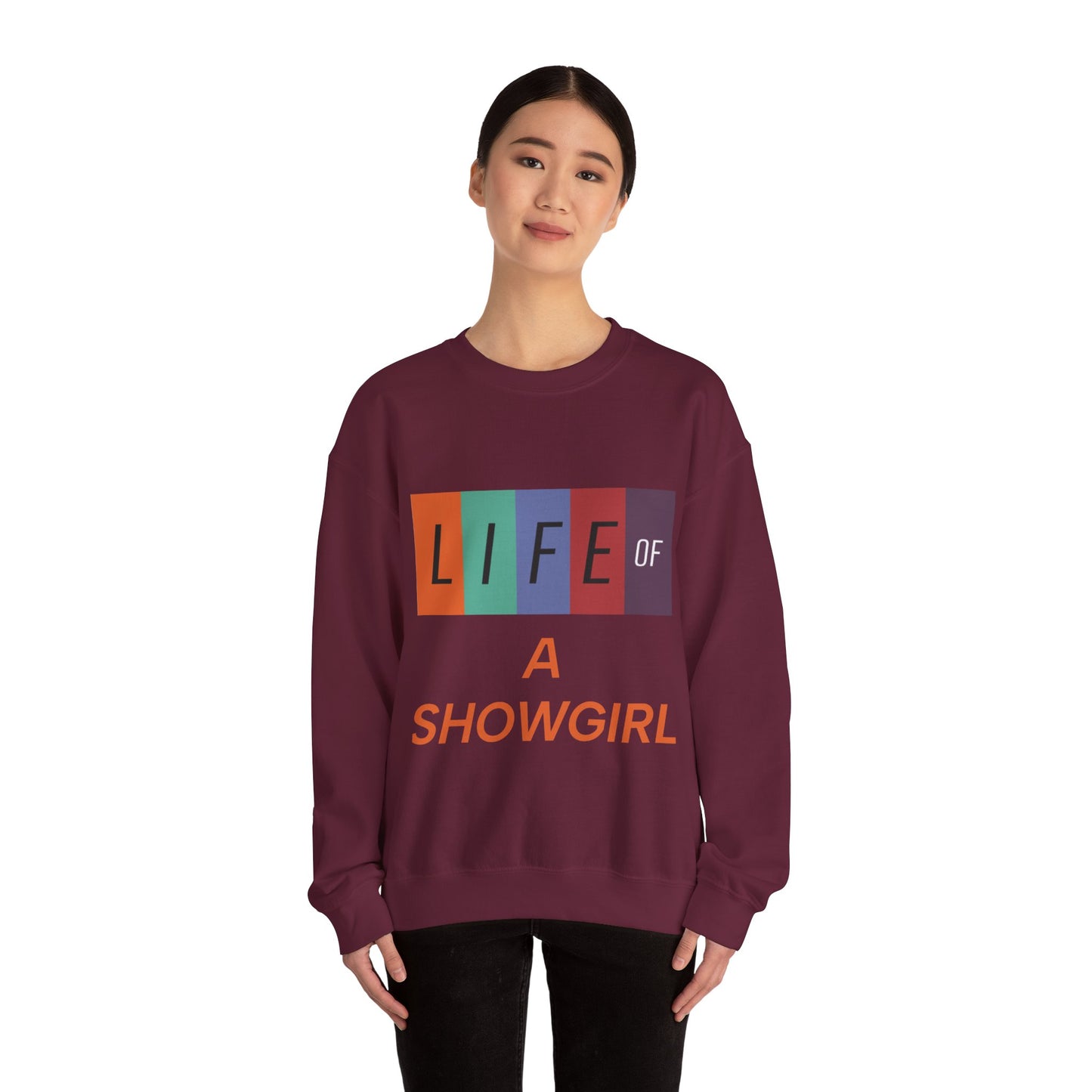 Showgirl Life Crewneck Sweatshirt, Dance Lover Gift, Glitter Glam Sweatshirt, Broadway Show Sweatshirt, Theater Apparel, Performance Wear