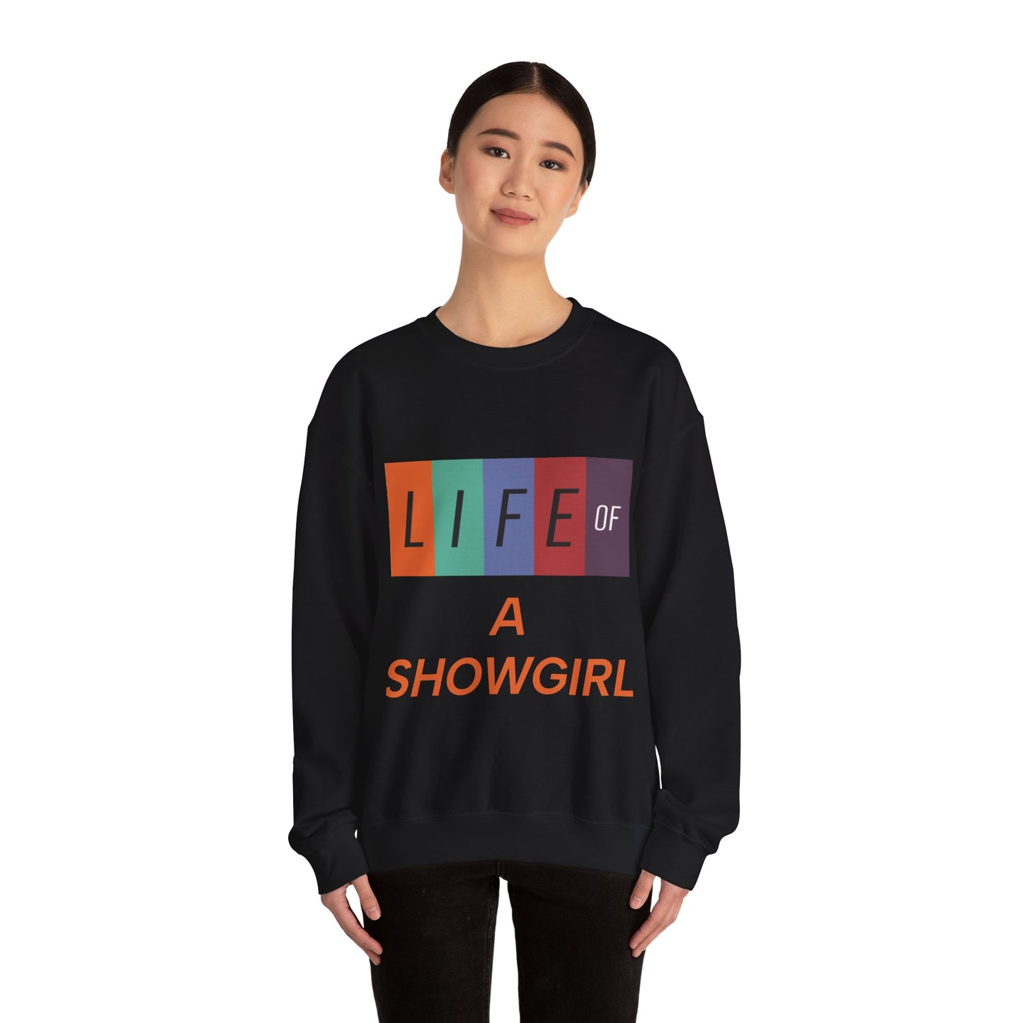 Showgirl Life Crewneck Sweatshirt, Dance Lover Gift, Glitter Glam Sweatshirt, Broadway Show Sweatshirt, Theater Apparel, Performance Wear