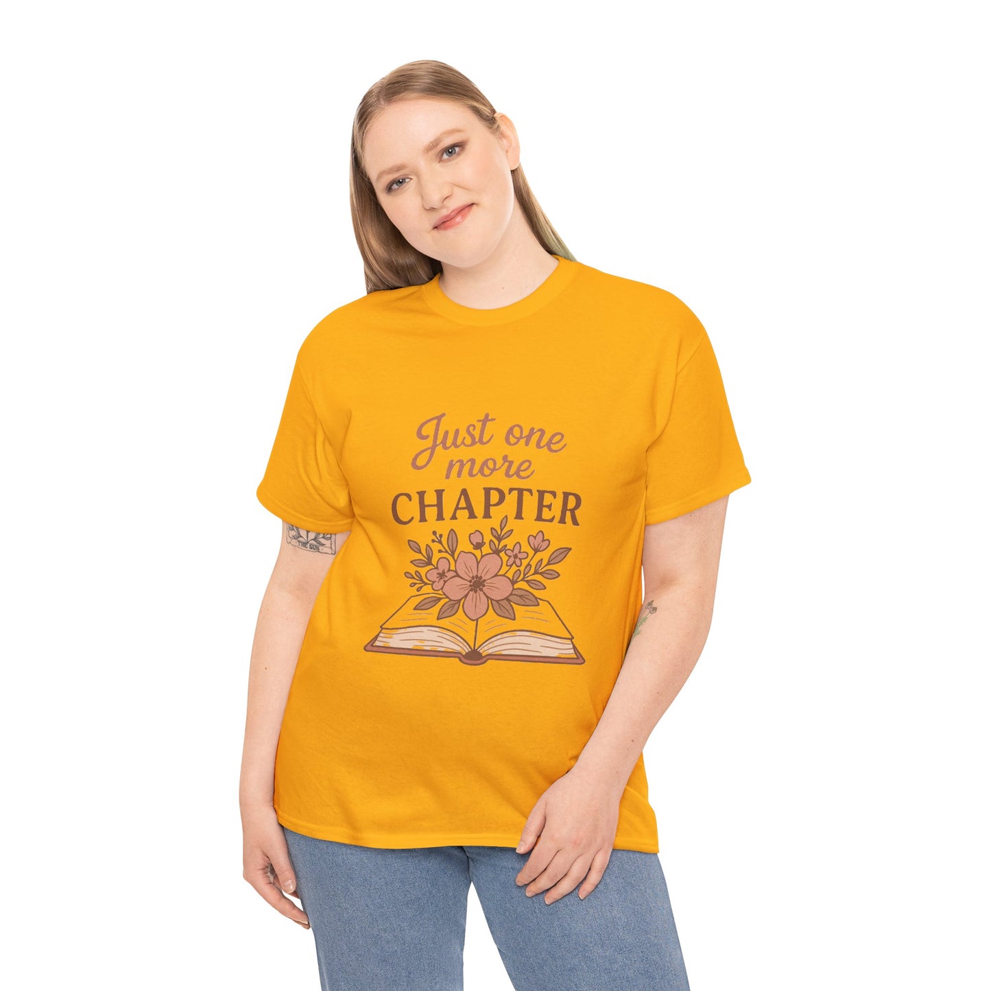 Just one more chapter, Book Lover Unisex Heavy Cotton Tee, Reading Tee, Bookworm Shirt, Literary Gift, Novel Reader Top