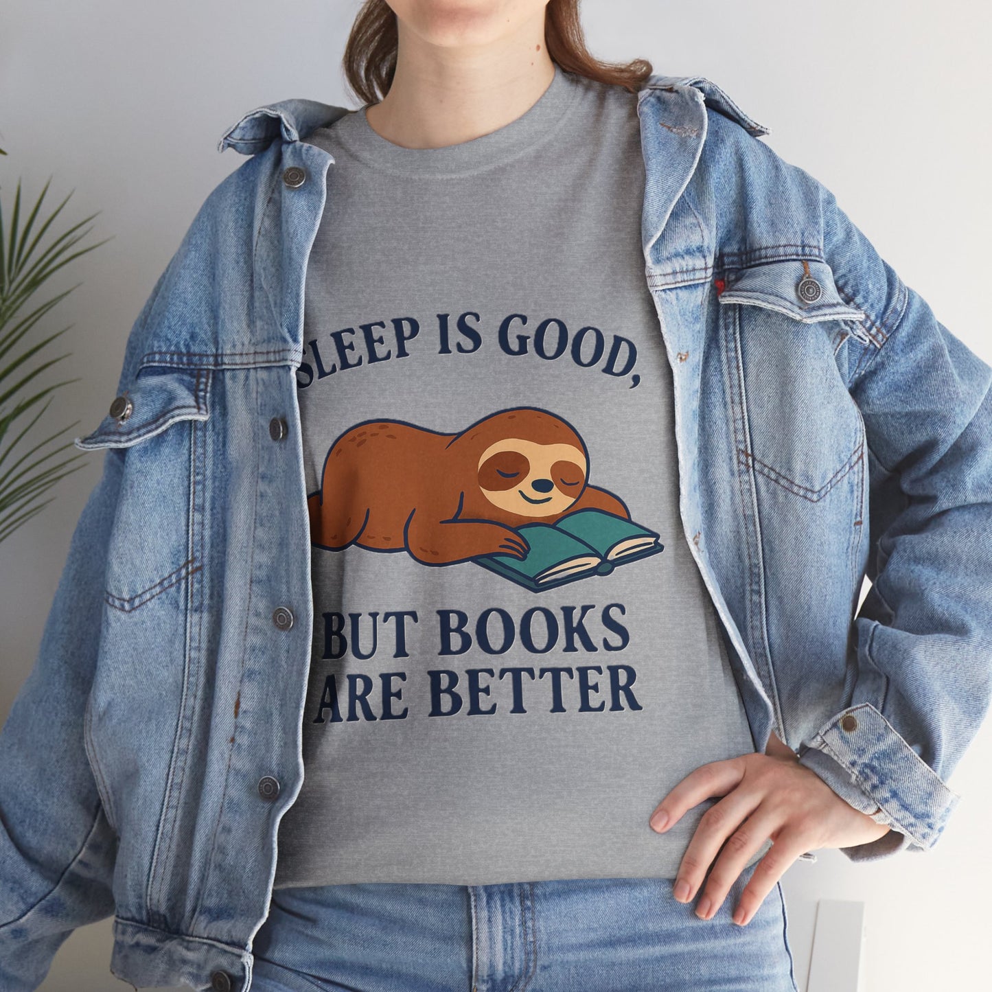 Sloth Book Lover Tee, Sleep is Good Shirt, Funny Bookworm Gift, Lazy Day T-Shirt, Relaxing Reading Top
