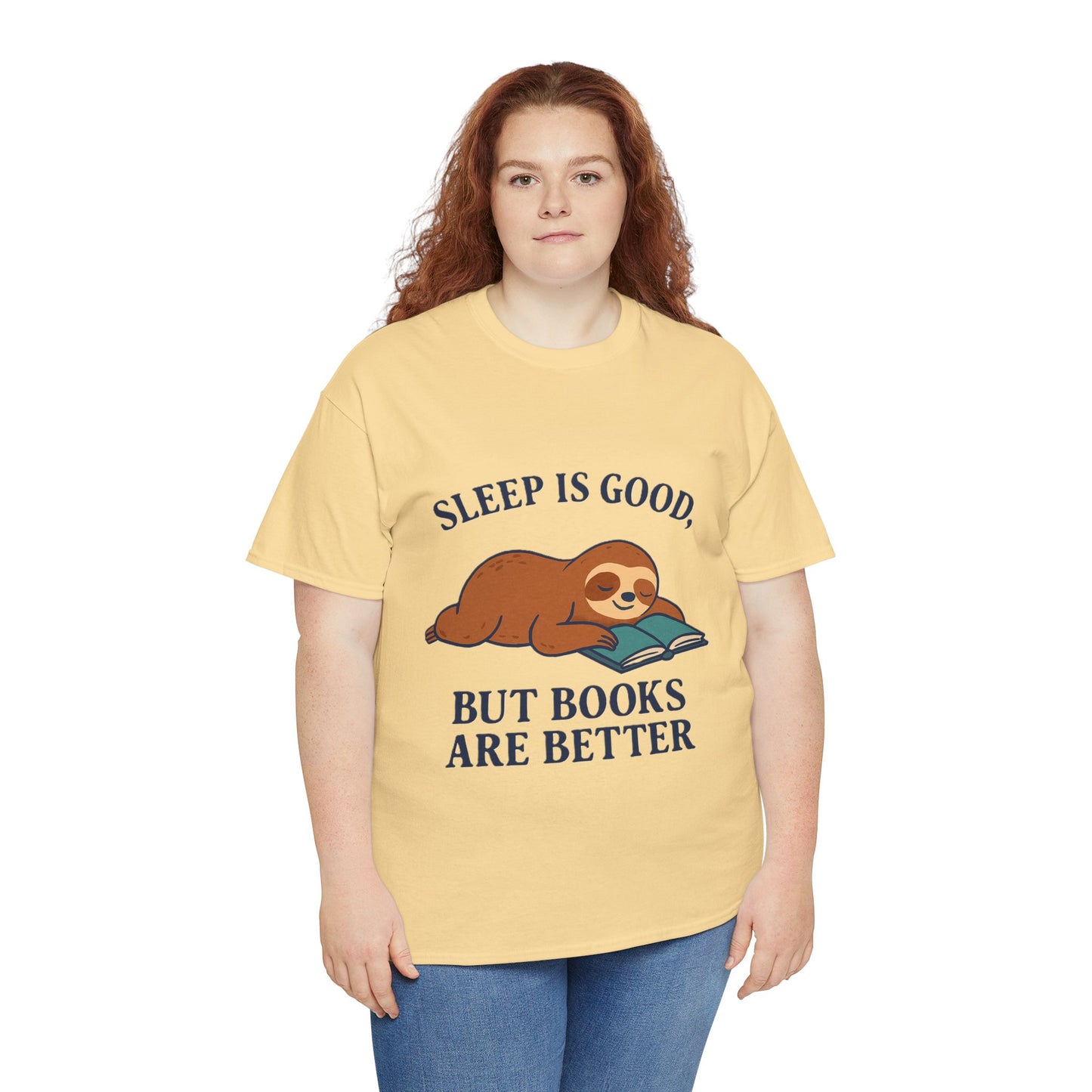 Sloth Book Lover Tee, Sleep is Good Shirt, Funny Bookworm Gift, Lazy Day T-Shirt, Relaxing Reading Top