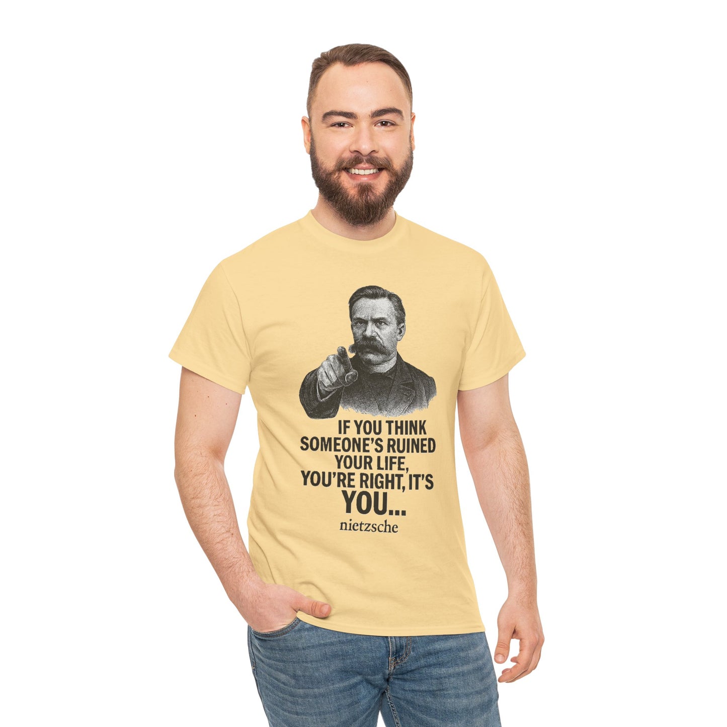 Philosophical Nietzsche Tee, Men Women Unisex Shirt, Existential Quote Graphic Top, Gift for Philosophy Lovers, Classic Cotton Tee,