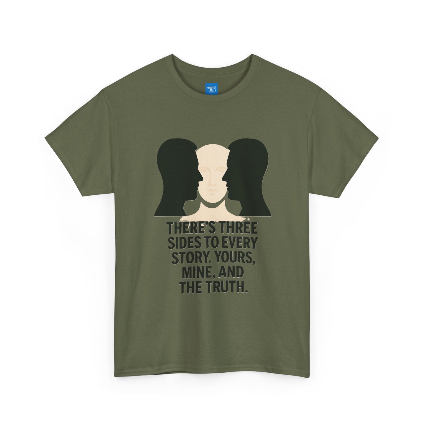 Three Sides Story Unisex Tee, Graphic T-Shirt, Philosophical Shirt, Cotton Shirt, Gift for Storyteller, Short Sleeve Top