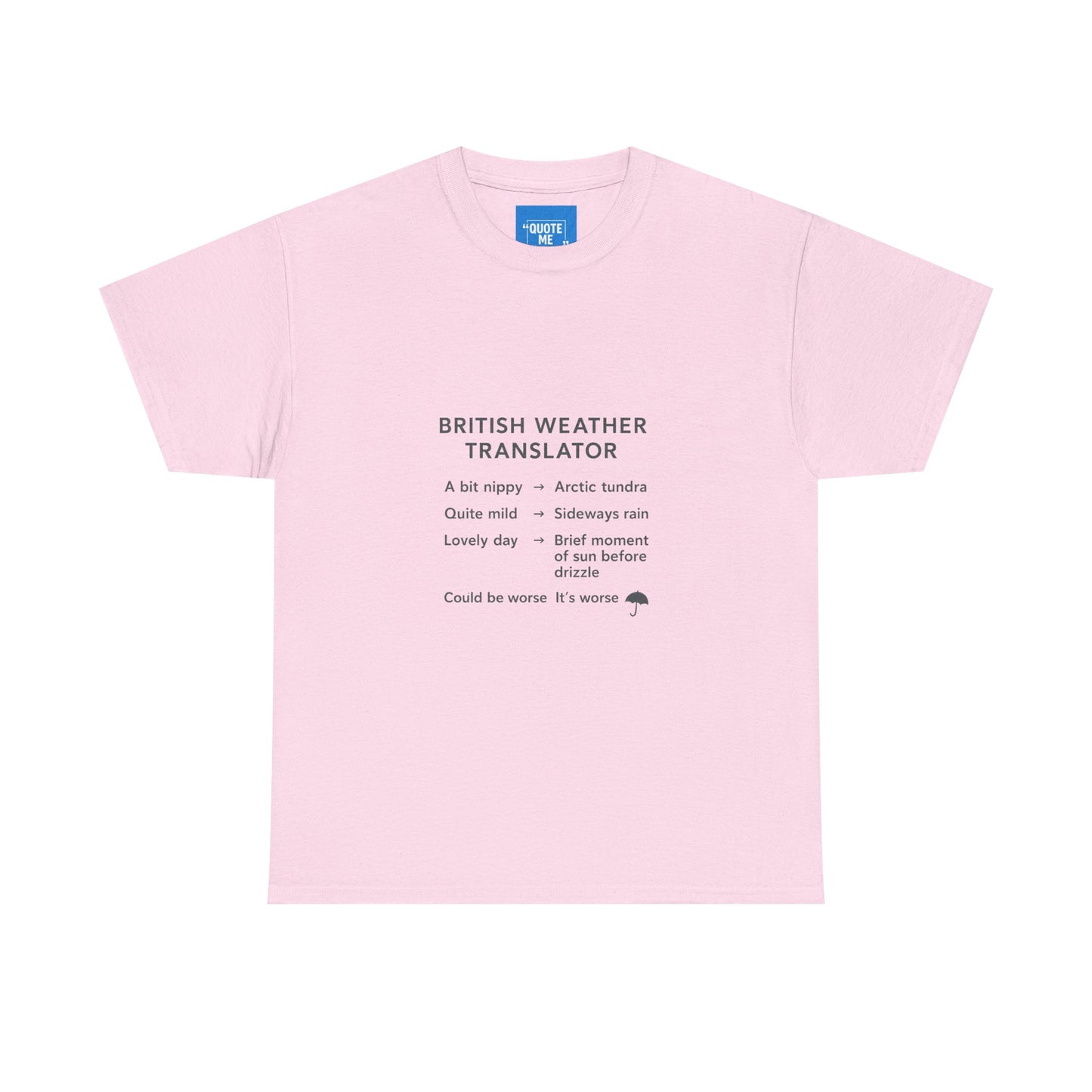 British Weather Problems Unisex Tee, Humorous British Tee, Heavy Cotton T-Shirt, Funny UK Tee