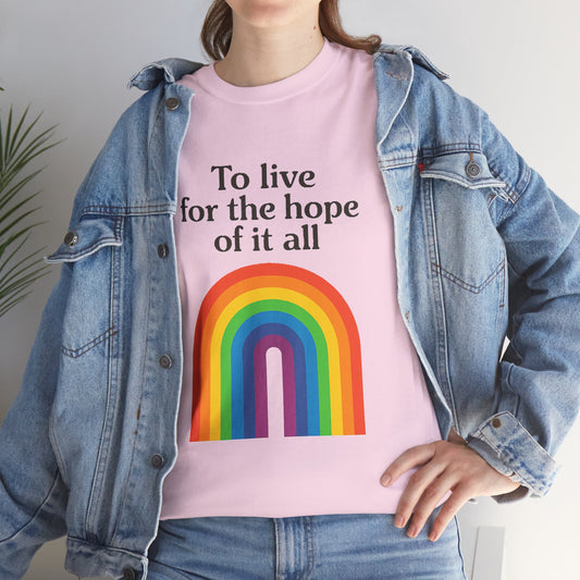 Rainbow Hope Unisex Cotton Tee, Inspirational Shirt, Pride Apparel, Gift for Friends, Casual Wear, Positive Vibes
