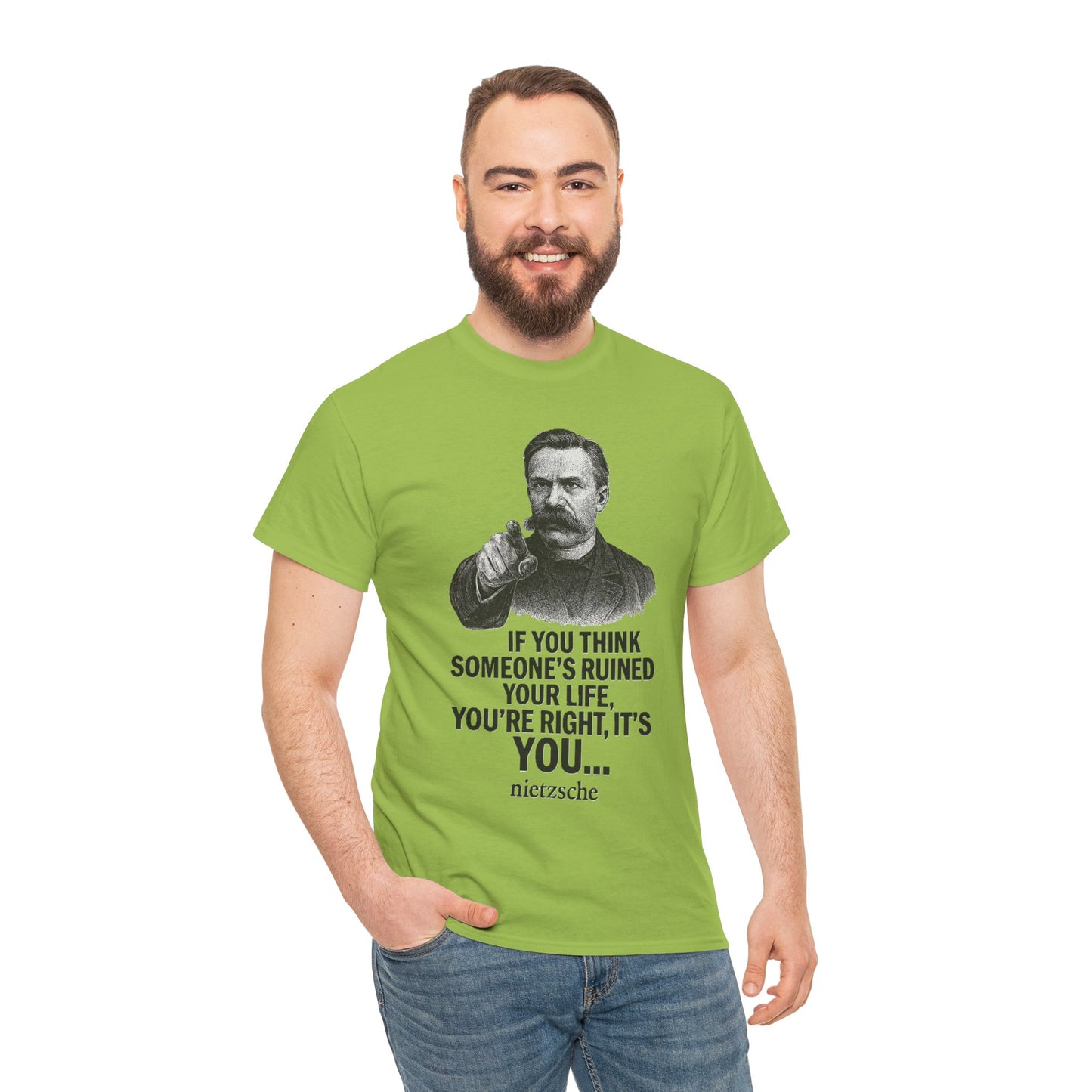 Philosophical Nietzsche Tee, Men Women Unisex Shirt, Existential Quote Graphic Top, Gift for Philosophy Lovers, Classic Cotton Tee,