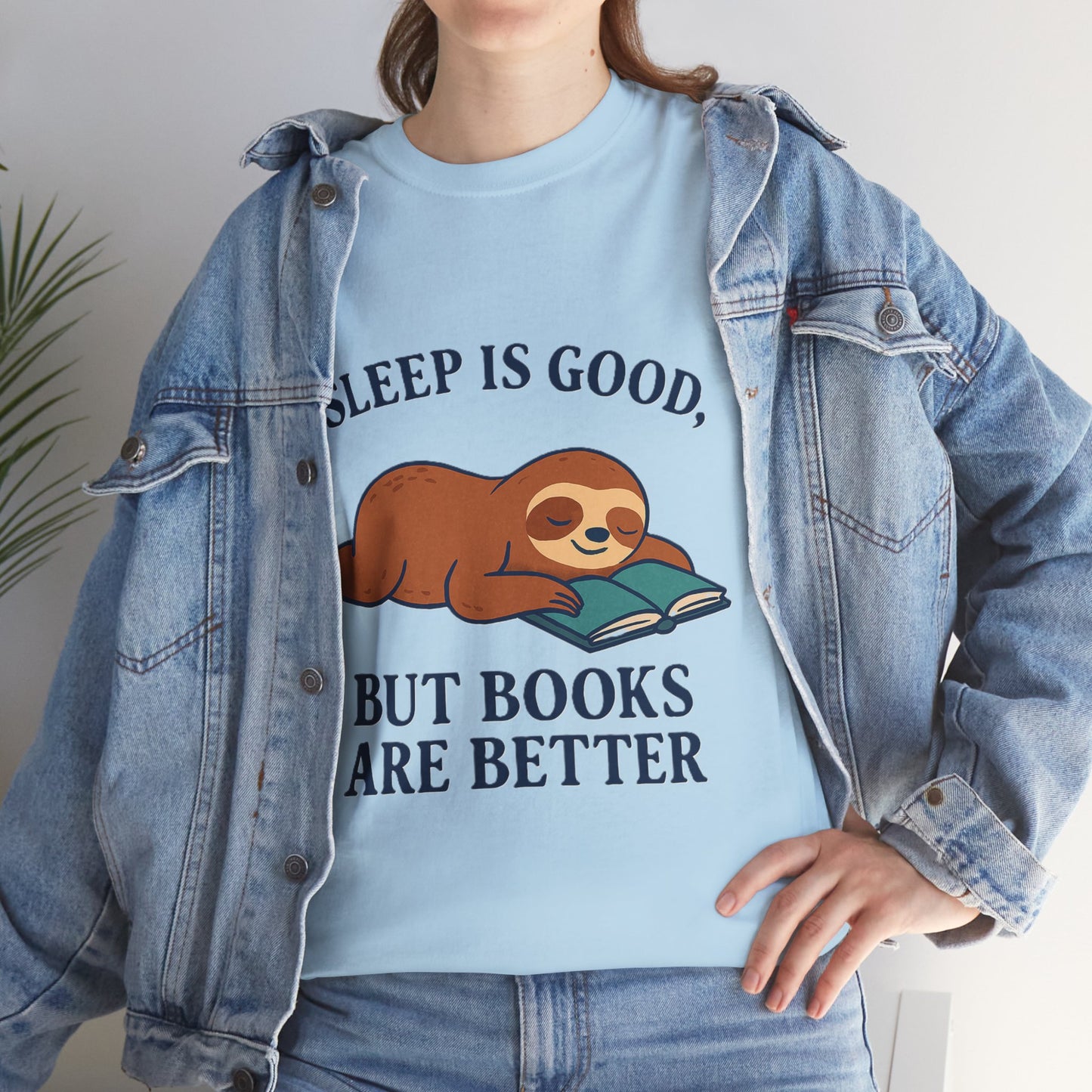 Sloth Book Lover Tee, Sleep is Good Shirt, Funny Bookworm Gift, Lazy Day T-Shirt, Relaxing Reading Top