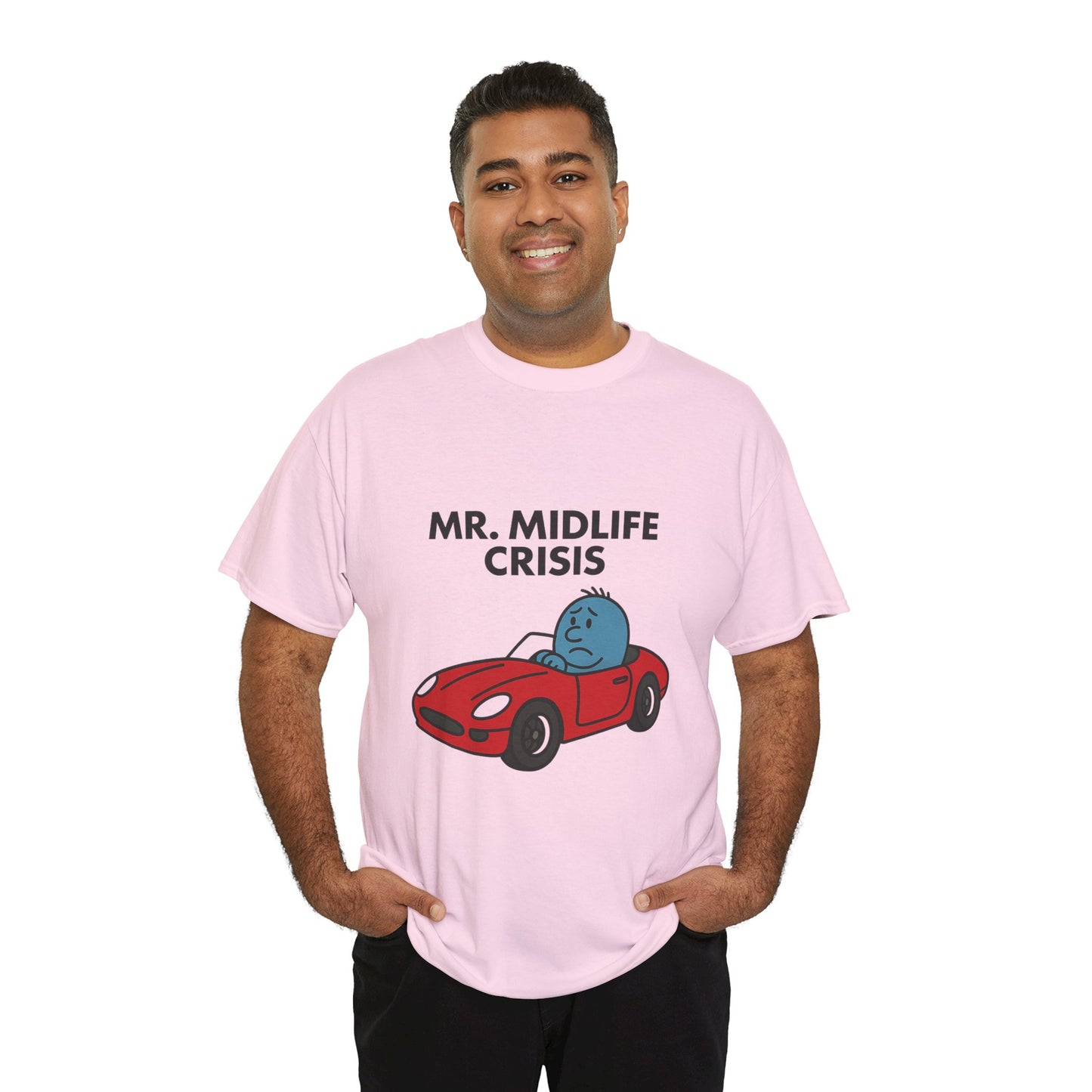 Mr Midlife Crisis T-Shirt, Funny Graphic Tee, Unisex Top for Men and Women, Vintage Style Shirt, Humorous Birthday Gift