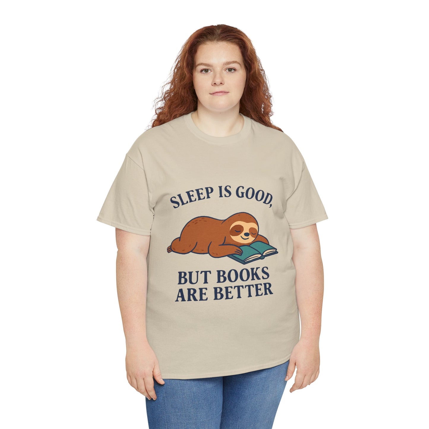 Sloth Book Lover Tee, Sleep is Good Shirt, Funny Bookworm Gift, Lazy Day T-Shirt, Relaxing Reading Top