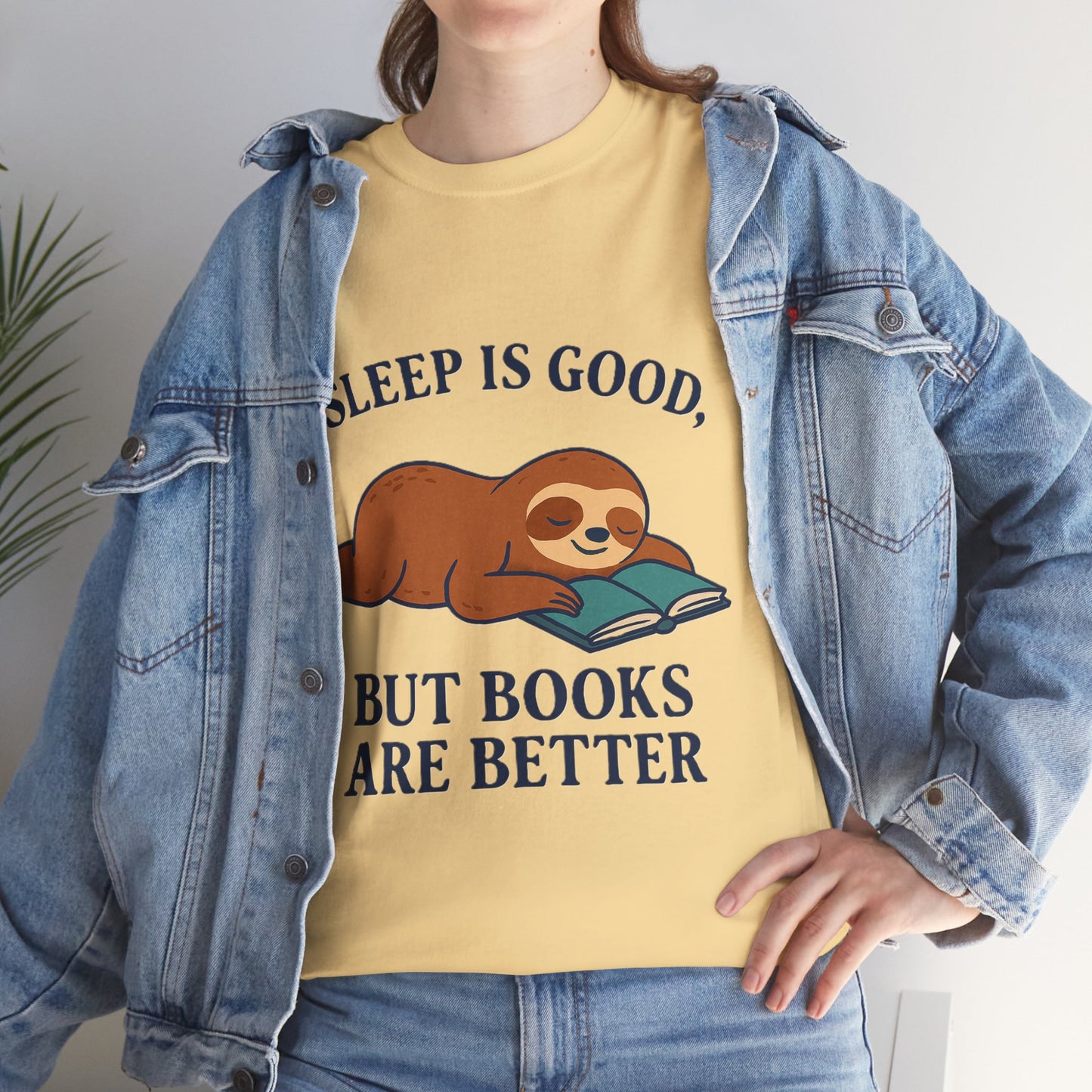 Sloth Book Lover Tee, Sleep is Good Shirt, Funny Bookworm Gift, Lazy Day T-Shirt, Relaxing Reading Top