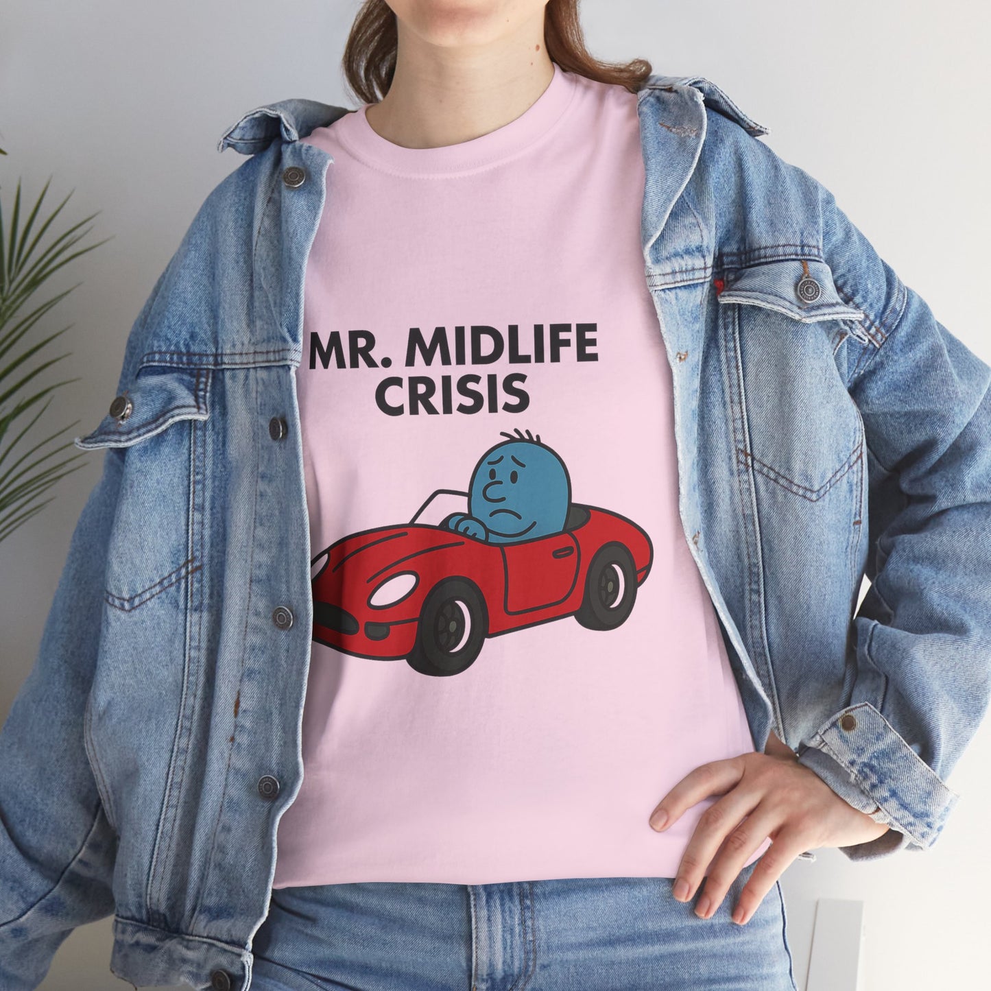 Mr Midlife Crisis T-Shirt, Funny Graphic Tee, Unisex Top for Men and Women, Vintage Style Shirt, Humorous Birthday Gift