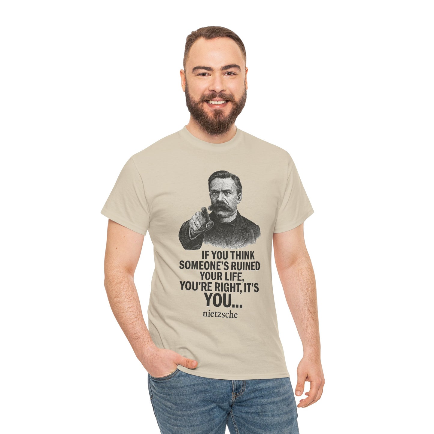 Philosophical Nietzsche Tee, Men Women Unisex Shirt, Existential Quote Graphic Top, Gift for Philosophy Lovers, Classic Cotton Tee,