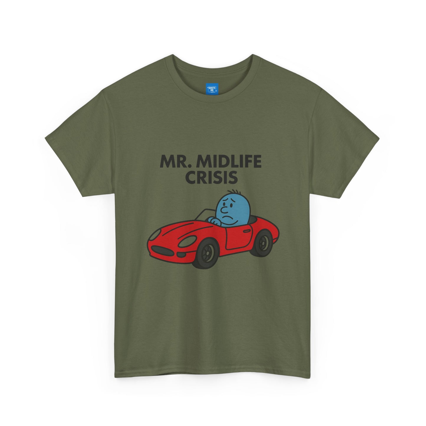 Mr Midlife Crisis T-Shirt, Funny Graphic Tee, Unisex Top for Men and Women, Vintage Style Shirt, Humorous Birthday Gift