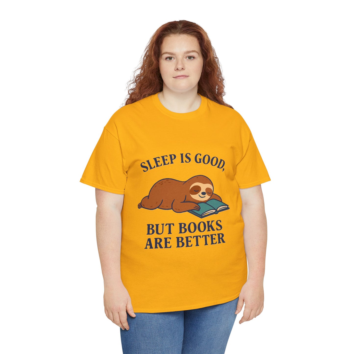 Sloth Book Lover Tee, Sleep is Good Shirt, Funny Bookworm Gift, Lazy Day T-Shirt, Relaxing Reading Top