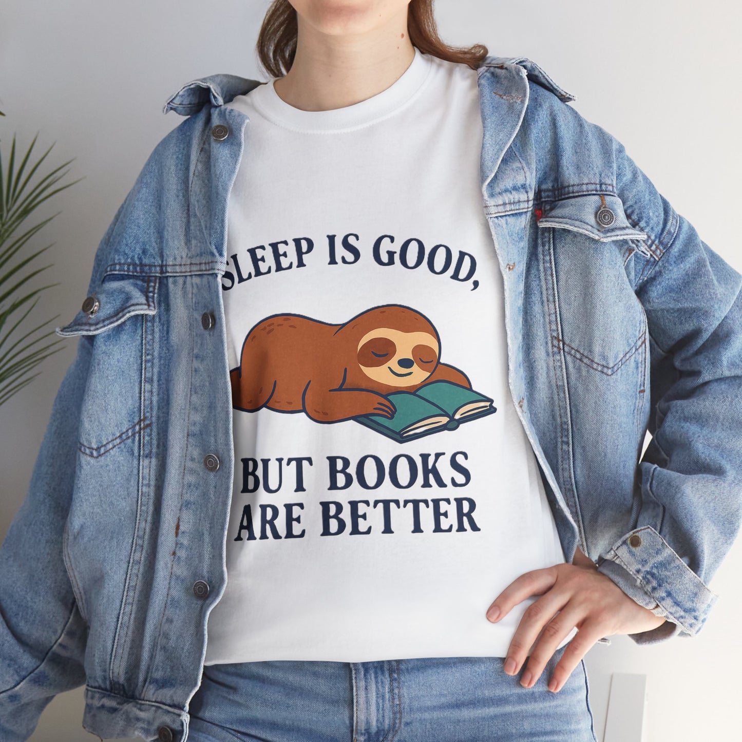 Sloth Book Lover Tee, Sleep is Good Shirt, Funny Bookworm Gift, Lazy Day T-Shirt, Relaxing Reading Top