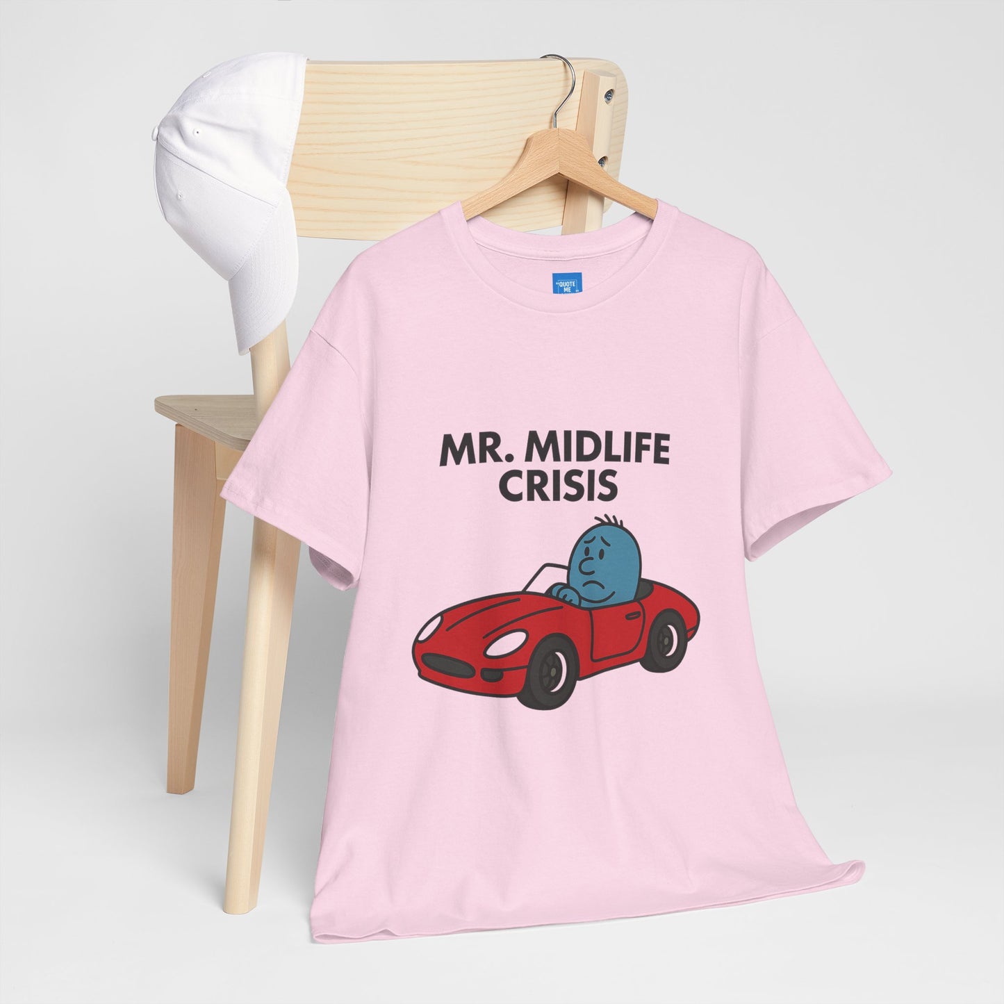 Mr Midlife Crisis T-Shirt, Funny Graphic Tee, Unisex Top for Men and Women, Vintage Style Shirt, Humorous Birthday Gift