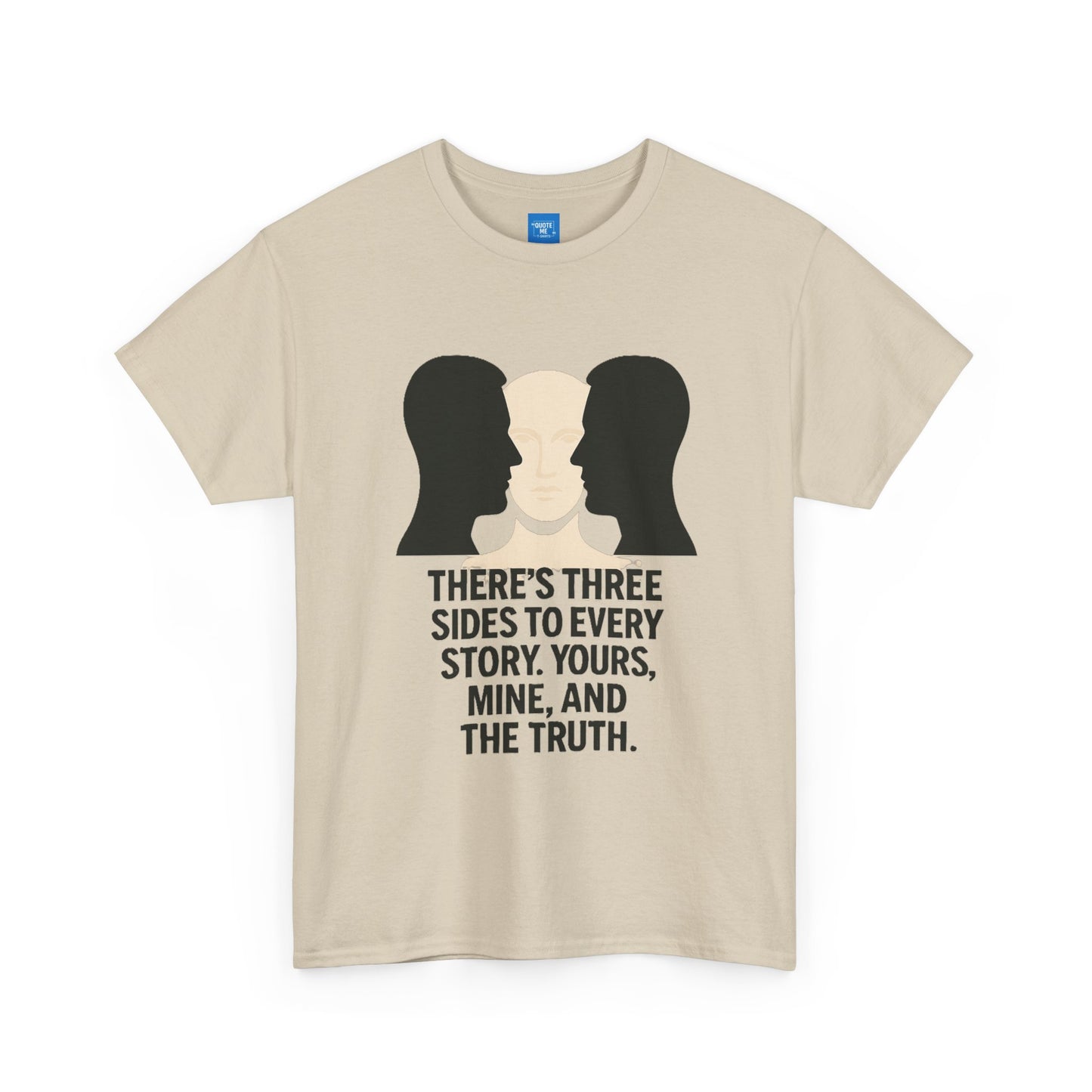 Three Sides Story Unisex Tee, Graphic T-Shirt, Philosophical Shirt, Cotton Shirt, Gift for Storyteller, Short Sleeve Top