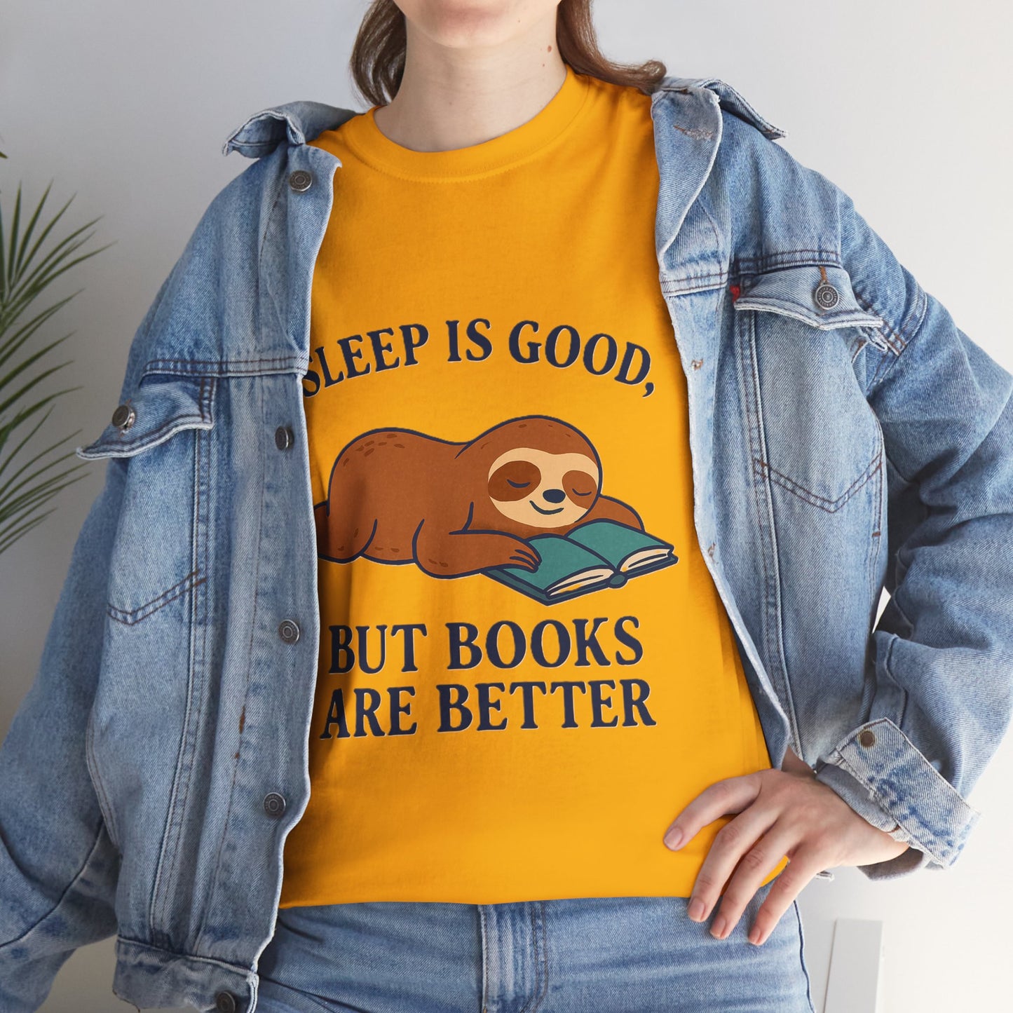 Sloth Book Lover Tee, Sleep is Good Shirt, Funny Bookworm Gift, Lazy Day T-Shirt, Relaxing Reading Top