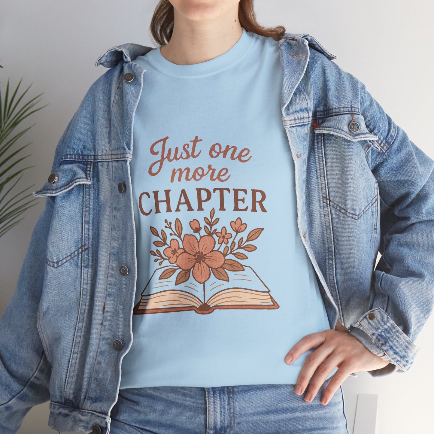 Just one more chapter, Book Lover Unisex Heavy Cotton Tee, Reading Tee, Bookworm Shirt, Literary Gift, Novel Reader Top
