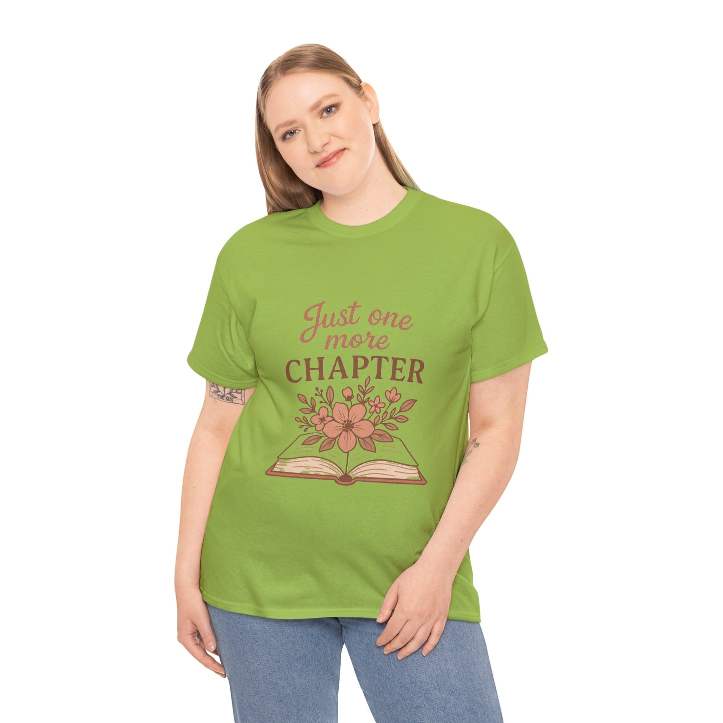 Just one more chapter, Book Lover Unisex Heavy Cotton Tee, Reading Tee, Bookworm Shirt, Literary Gift, Novel Reader Top