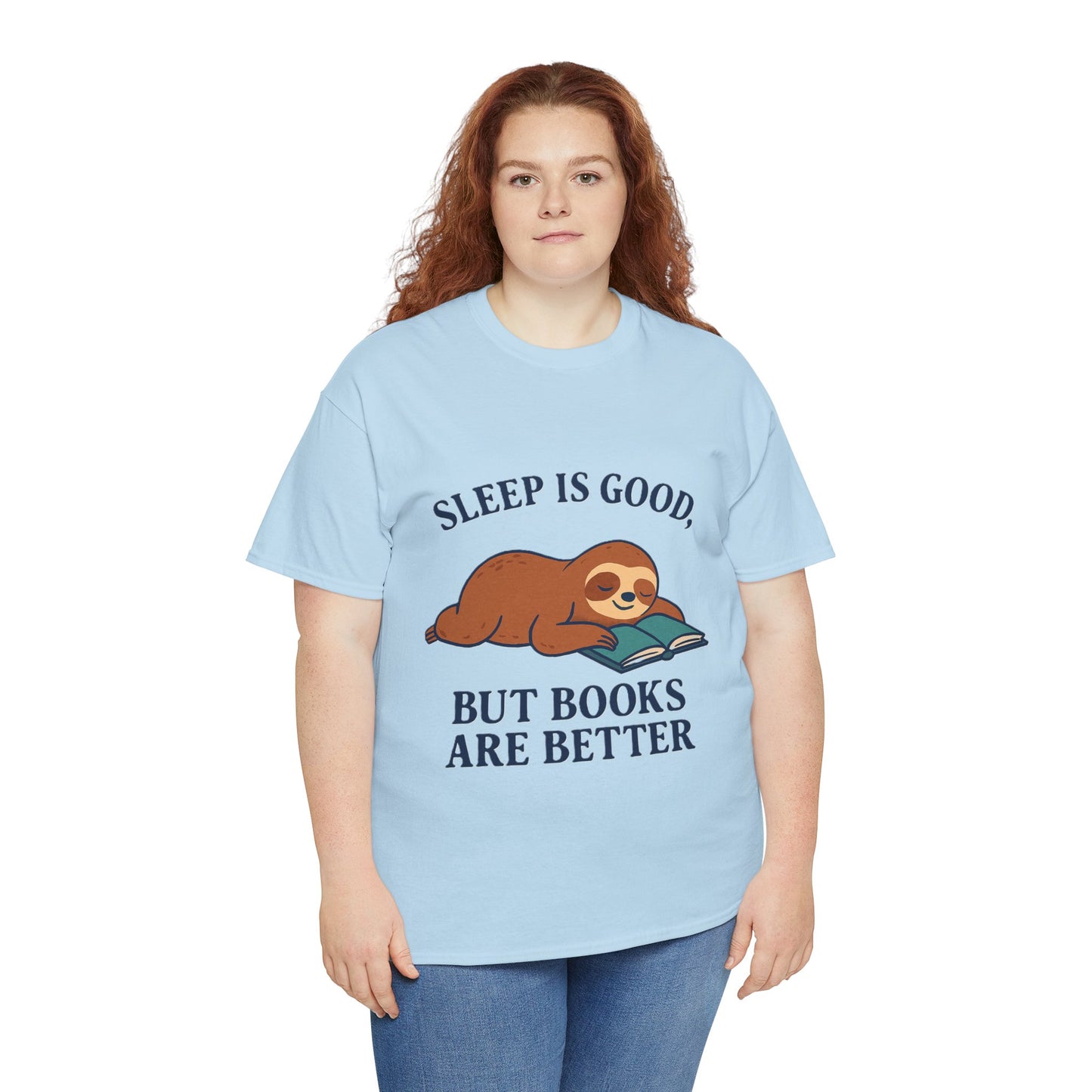 Sloth Book Lover Tee, Sleep is Good Shirt, Funny Bookworm Gift, Lazy Day T-Shirt, Relaxing Reading Top