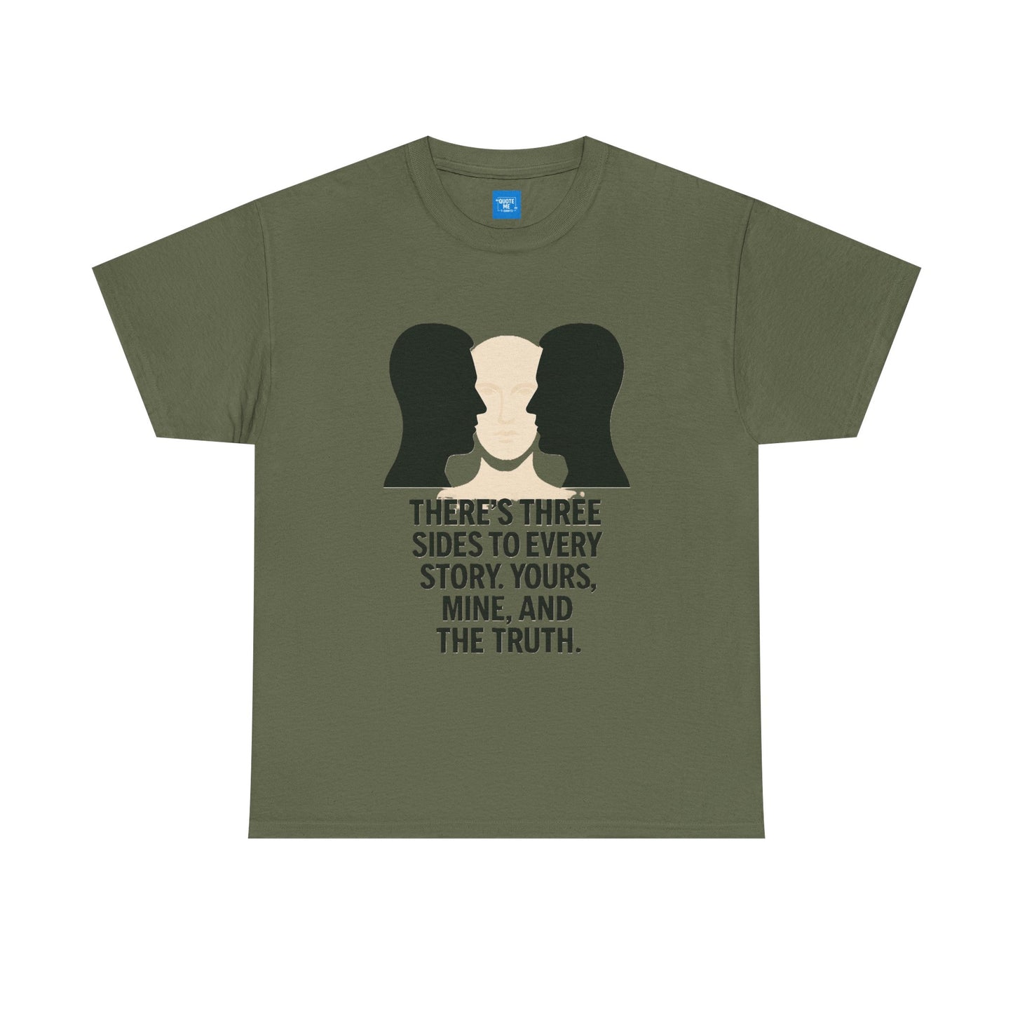 Three Sides Story Unisex Tee, Graphic T-Shirt, Philosophical Shirt, Cotton Shirt, Gift for Storyteller, Short Sleeve Top