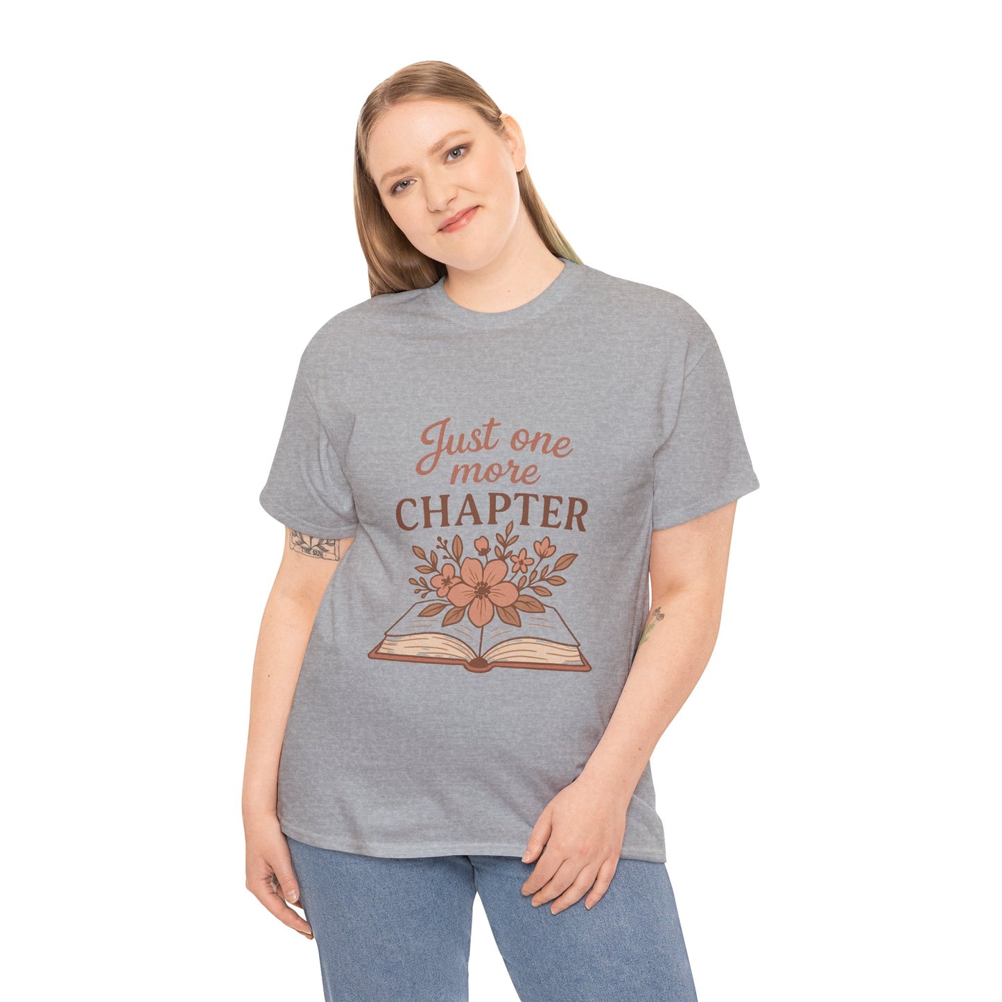 Just one more chapter, Book Lover Unisex Heavy Cotton Tee, Reading Tee, Bookworm Shirt, Literary Gift, Novel Reader Top