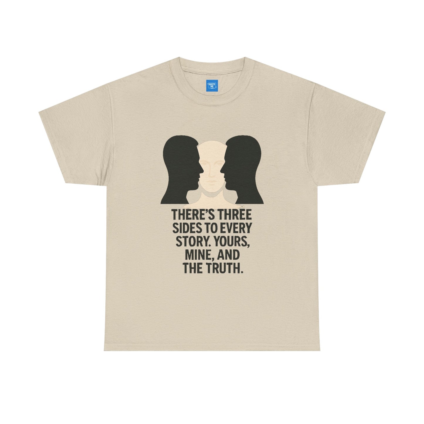 Three Sides Story Unisex Tee, Graphic T-Shirt, Philosophical Shirt, Cotton Shirt, Gift for Storyteller, Short Sleeve Top