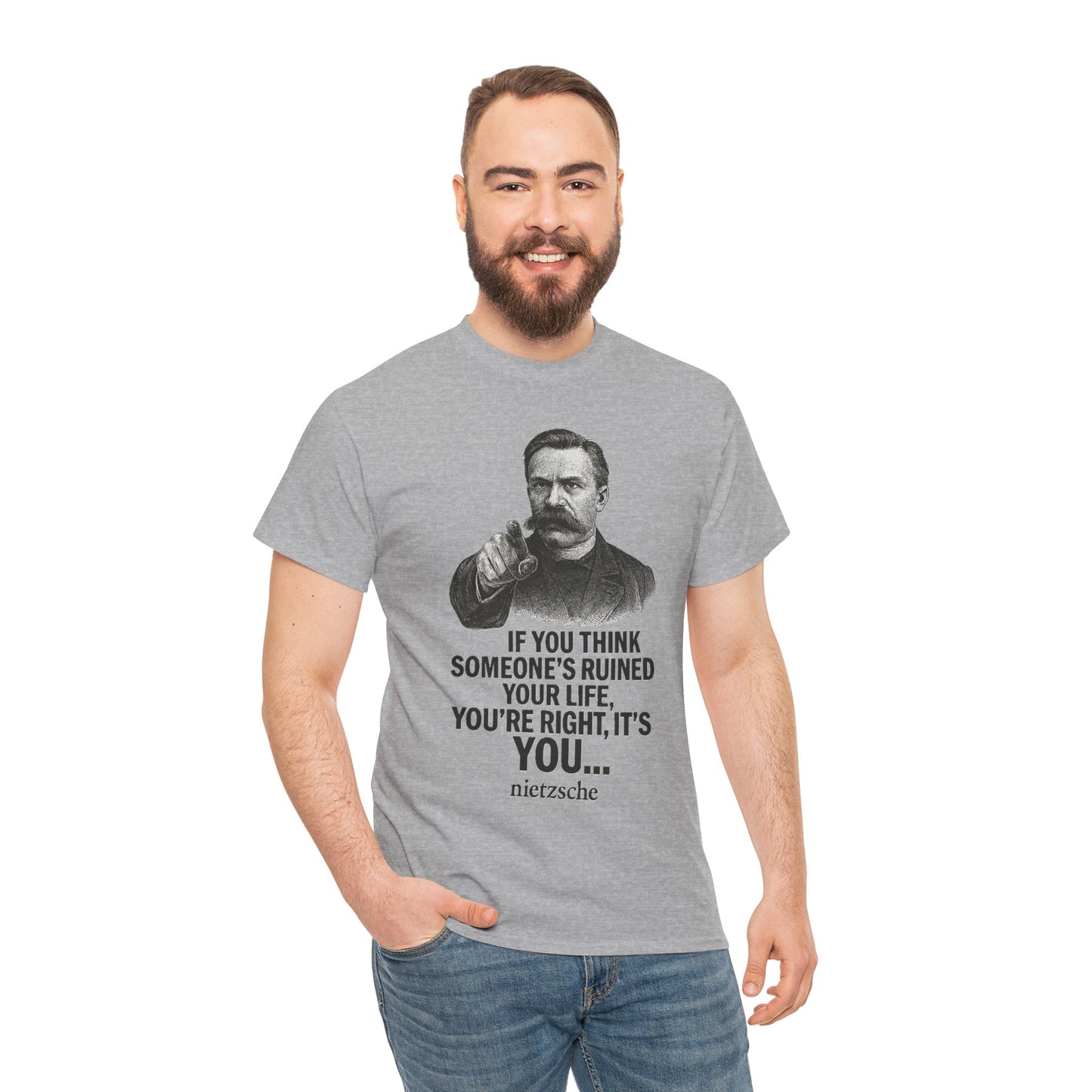 Philosophical Nietzsche Tee, Men Women Unisex Shirt, Existential Quote Graphic Top, Gift for Philosophy Lovers, Classic Cotton Tee,