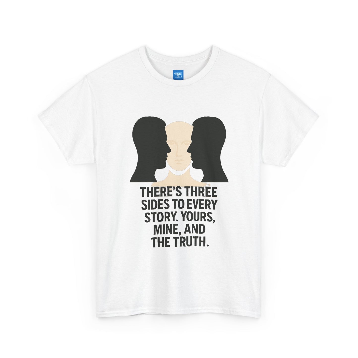 Three Sides Story Unisex Tee, Graphic T-Shirt, Philosophical Shirt, Cotton Shirt, Gift for Storyteller, Short Sleeve Top