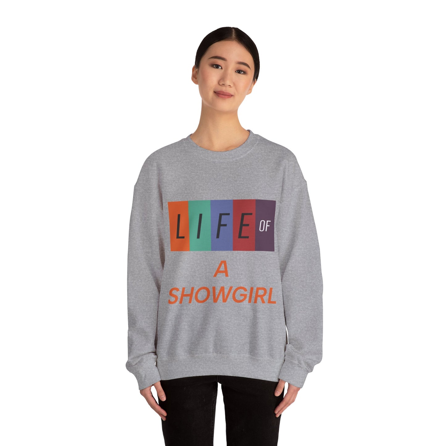Showgirl Life Crewneck Sweatshirt, Dance Lover Gift, Glitter Glam Sweatshirt, Broadway Show Sweatshirt, Theater Apparel, Performance Wear