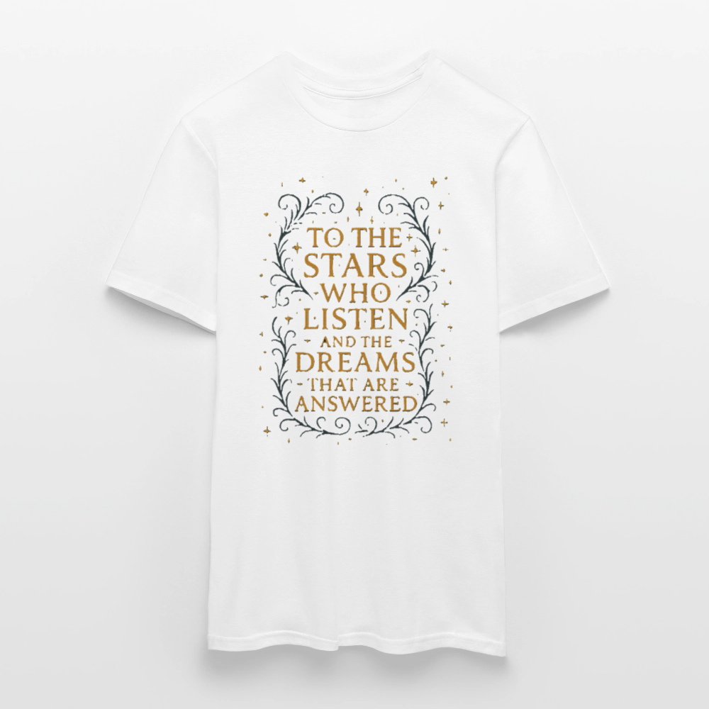 “To the Stars Who Listen” Fantasy Tee - white