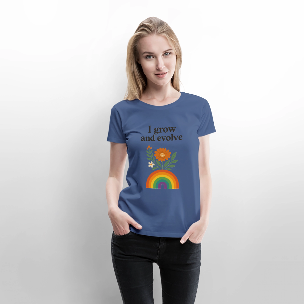 I Grow and Evolve" Statement T-shirt - stone blue