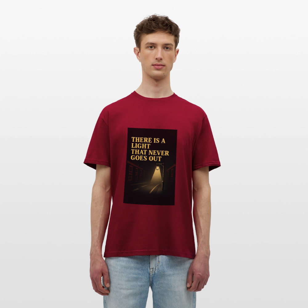 There is a light T-shirt - brick red