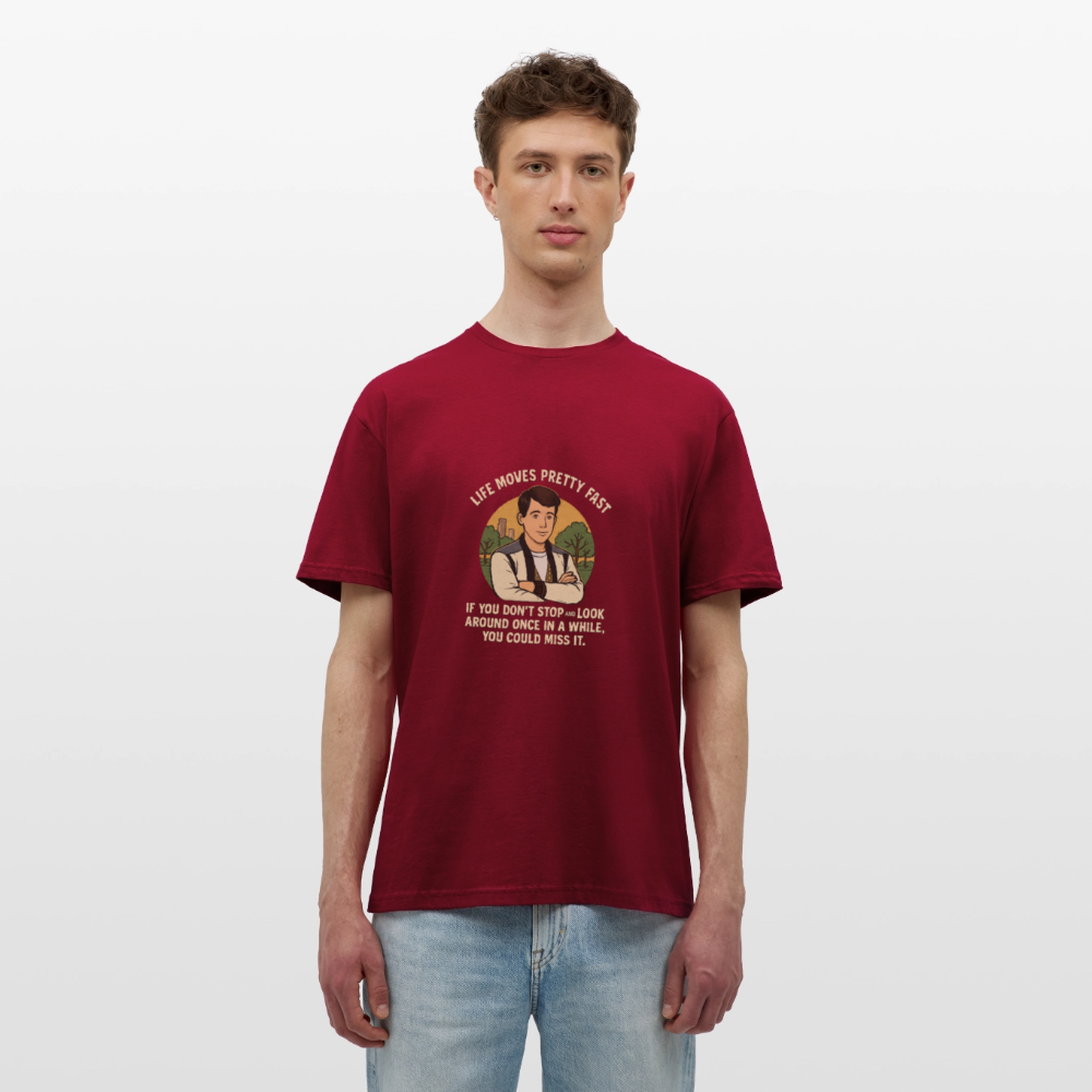 Life moves pretty fast T-shirt - brick red