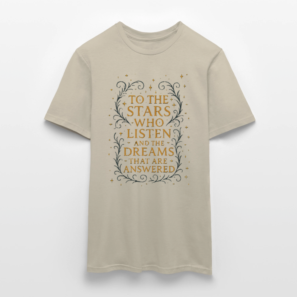 “To the Stars Who Listen” Fantasy Tee - sand beige