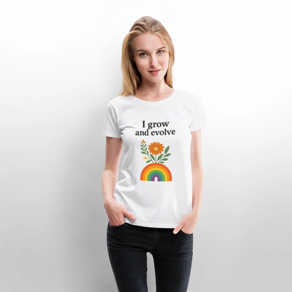 I Grow and Evolve" Statement T-shirt - white