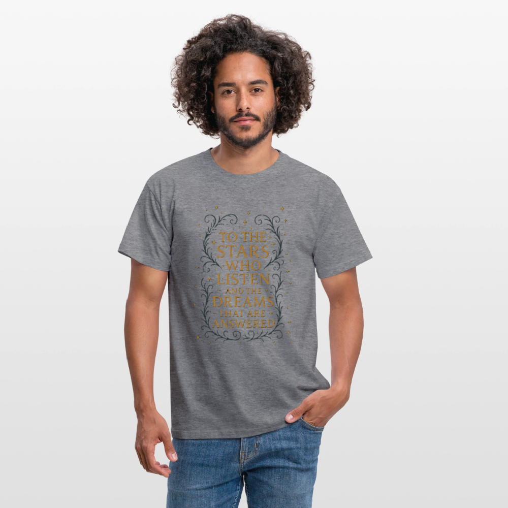 “To the Stars Who Listen” Fantasy Tee - graphite heather