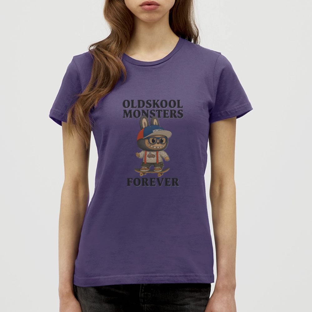 Oldskool Monsters T-shirt - dark purple
