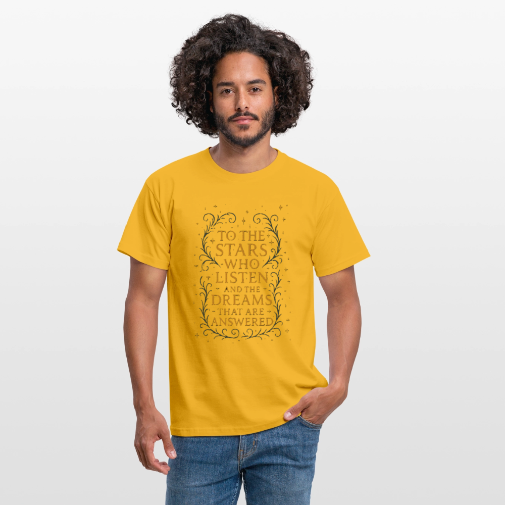 “To the Stars Who Listen” Fantasy Tee - yellow