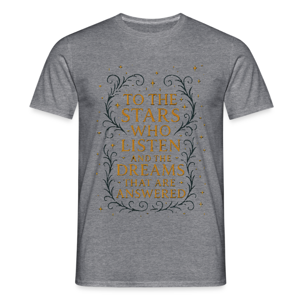 “To the Stars Who Listen” Fantasy Tee - graphite heather