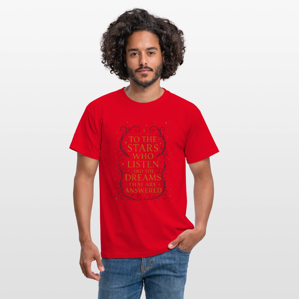 “To the Stars Who Listen” Fantasy Tee - red