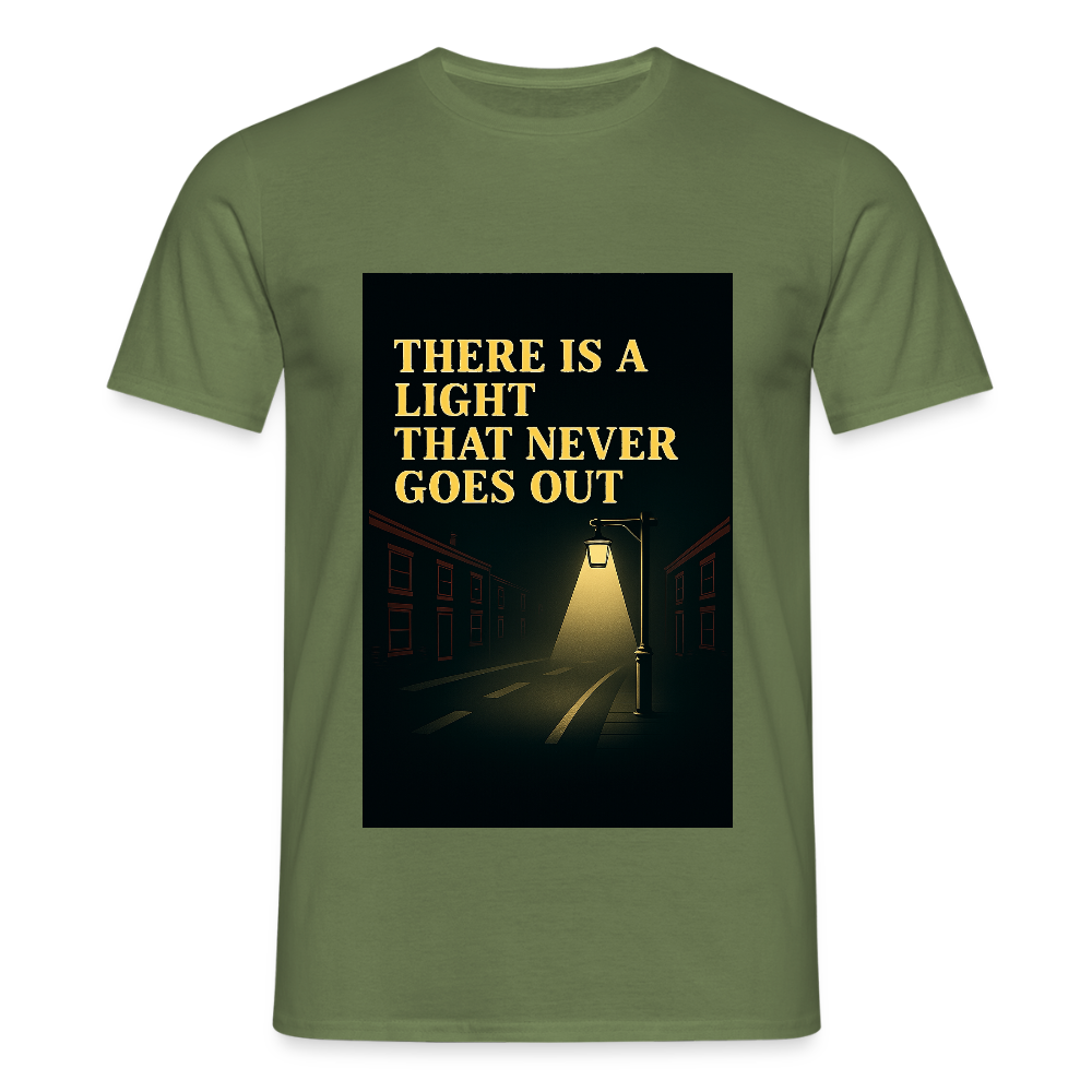 There is a light T-shirt - military green