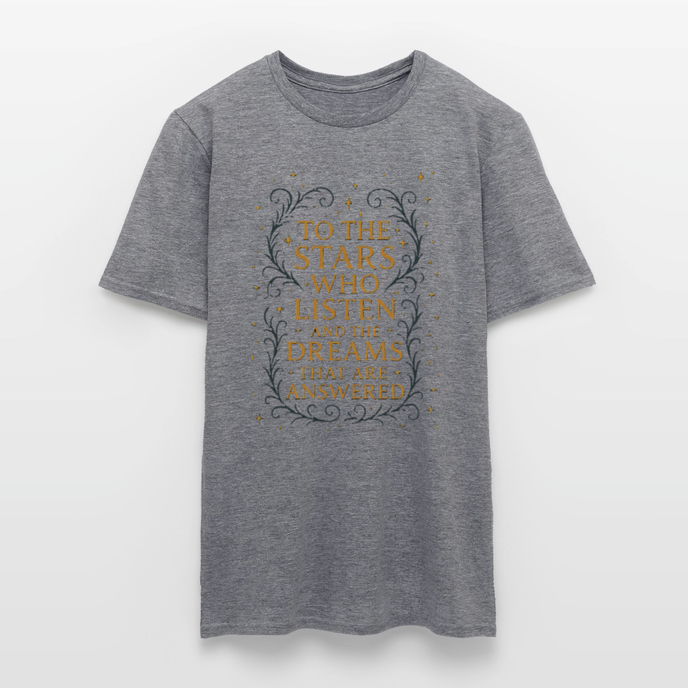 “To the Stars Who Listen” Fantasy Tee - graphite heather