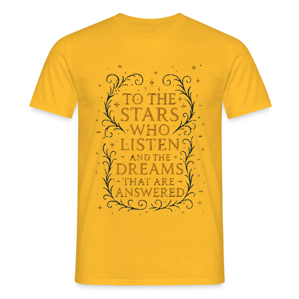 “To the Stars Who Listen” Fantasy Tee - yellow