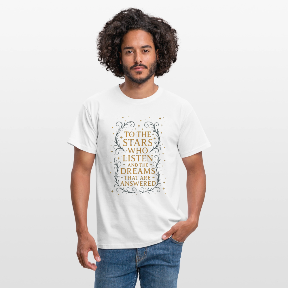 “To the Stars Who Listen” Fantasy Tee - white