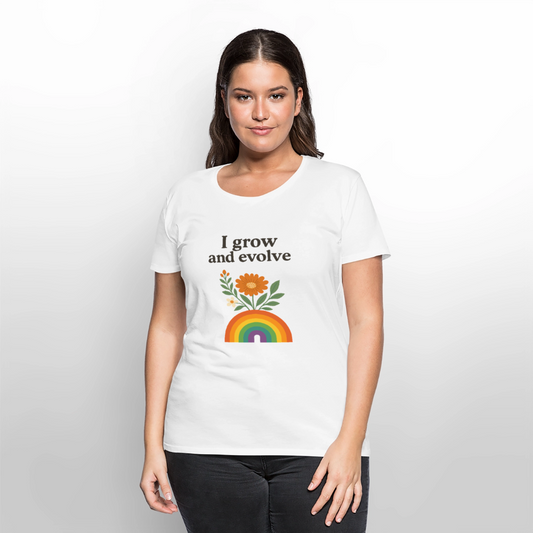 I Grow and Evolve" Statement T-shirt - white